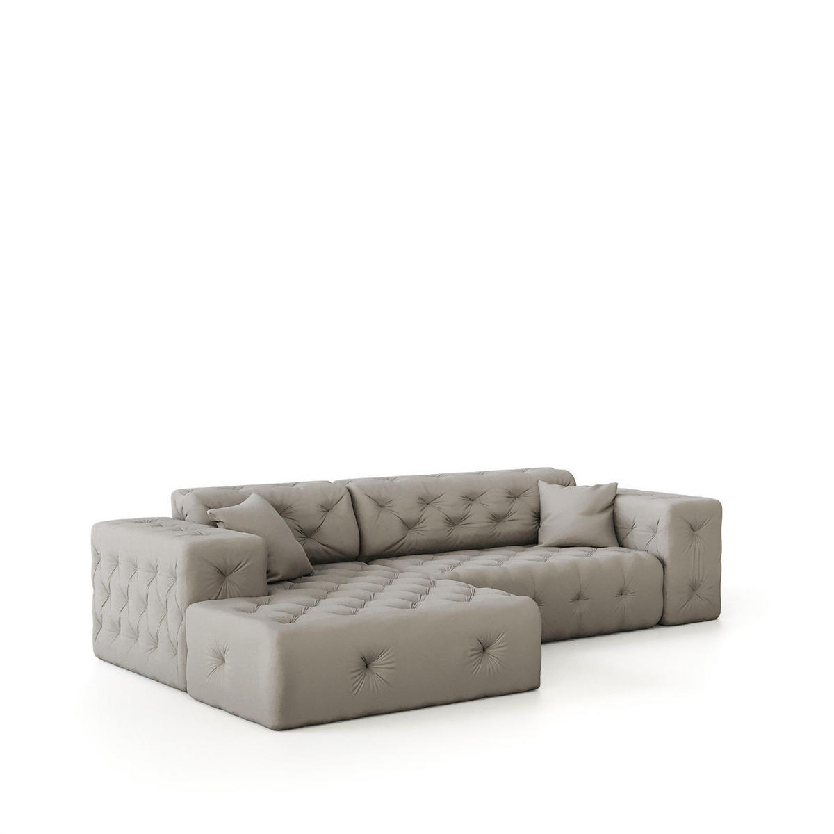 ECKSOFA Chantal - Creme, Holzwerkstoff/Textil (266/171cm) - Fun Möbel
