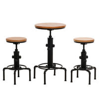 BARTISCH-SET rund Hellbraun 3er-Set - Hellbraun, Holz (40/104/40cm) - MCW