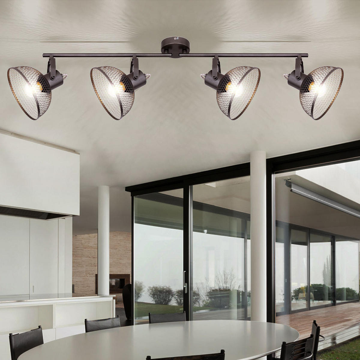 DECKENLEUCHTE MONIGA Anthrazit Geflecht - Anthrazit, Metall (93.6/16/20.8cm) - Globo Lighting