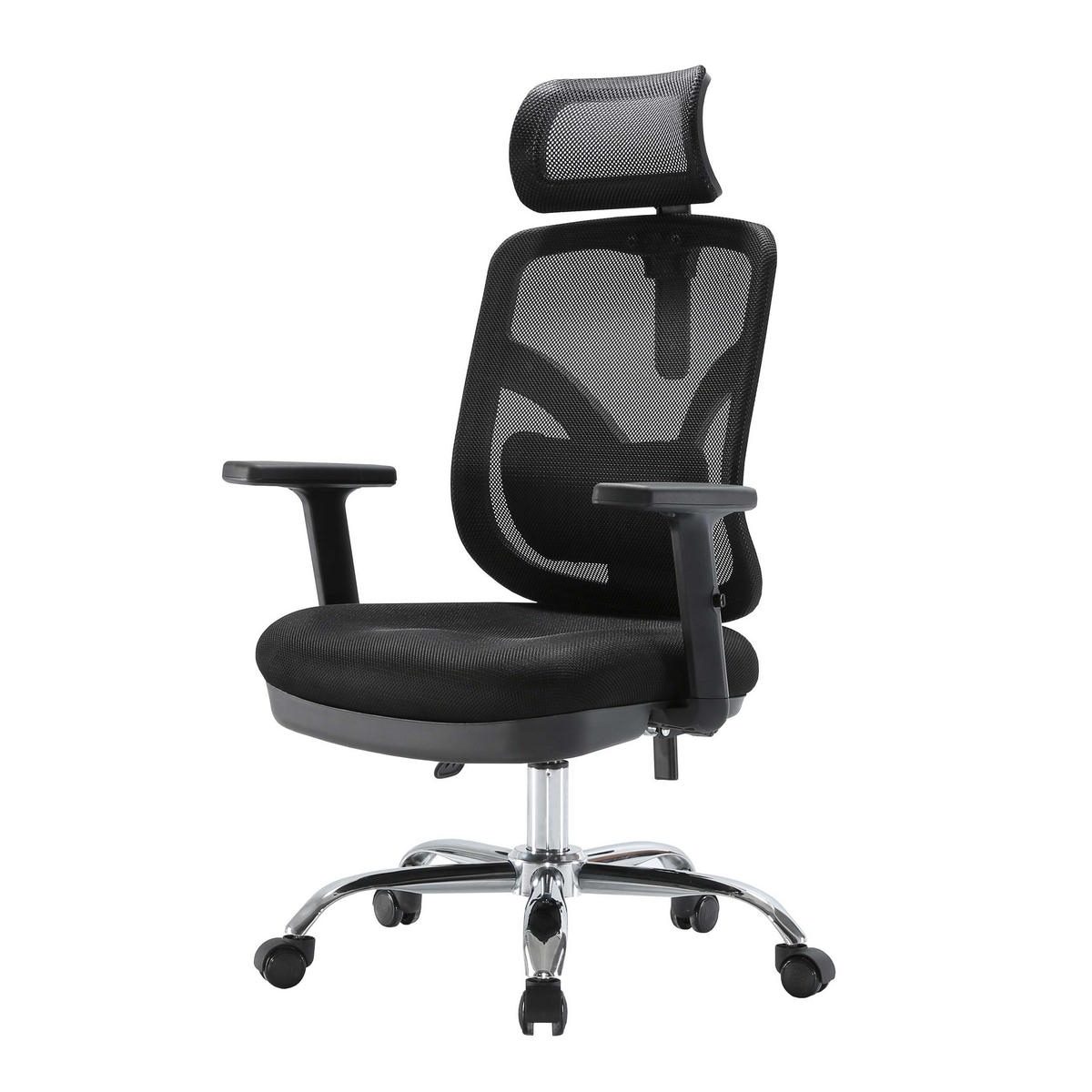 BÜROSTUHL Schwarz - Schwarz, Textil (66/127/93cm) - SIHOO