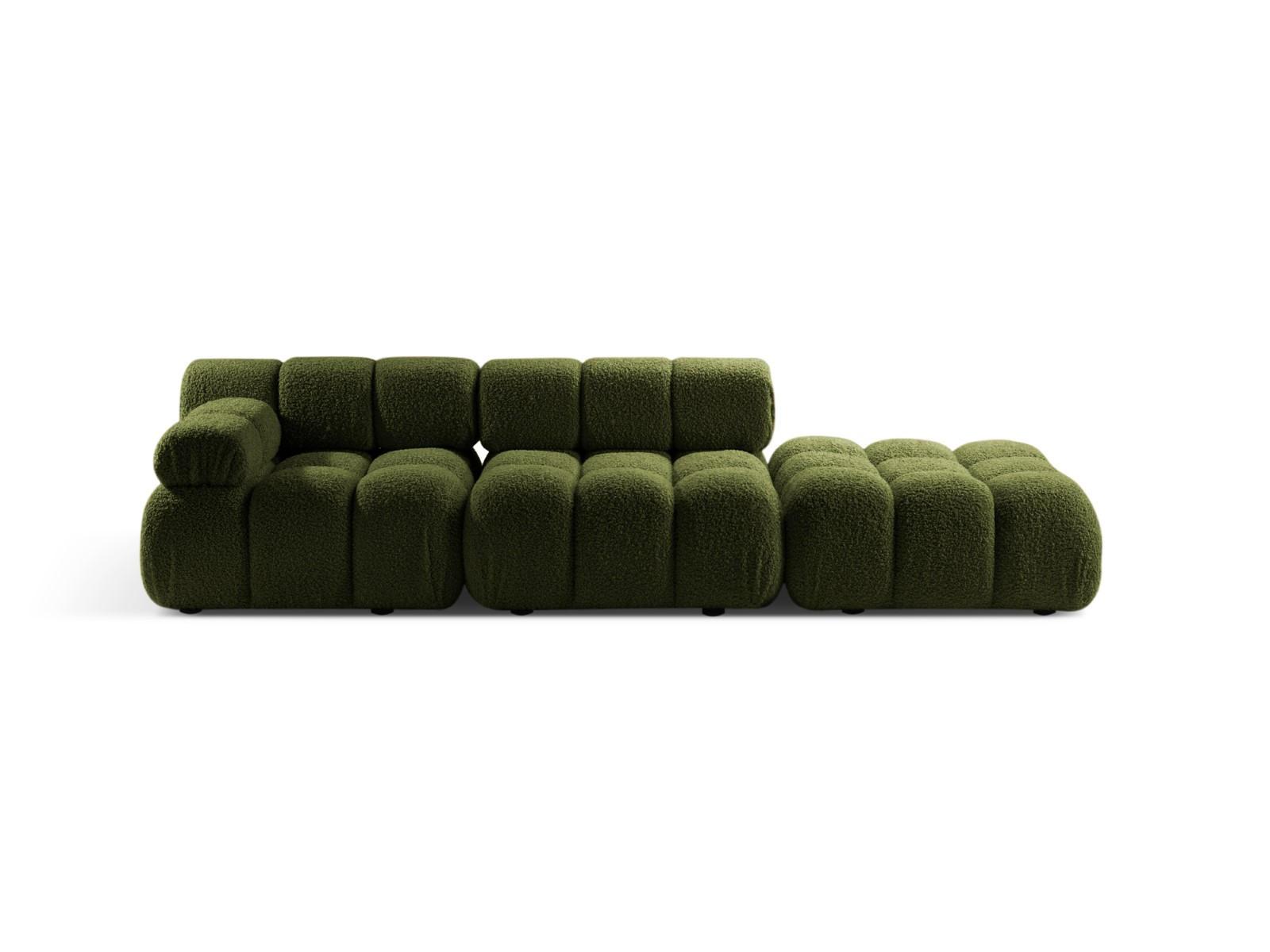 SOFA modular links Bellis aus Boucle grün 4 Sitzplätze - Grün, Textil (282/70/94cm) - Micadoni