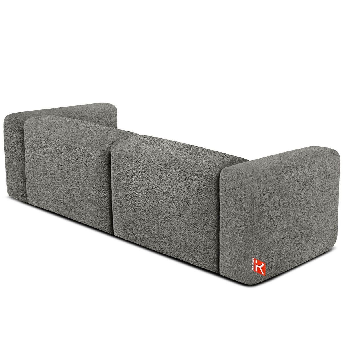 2,5-SITZER SOFA BUFFO, Stahlgrau - Grau, Holz/Holzwerkstoff (250/73/96cm) - KONSIMO®