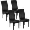 ESSZIMMERSTUHL 4er Set 44 x 63 x 106 cm schwarz - Schwarz, Textil (44/106/45cm) - tectake