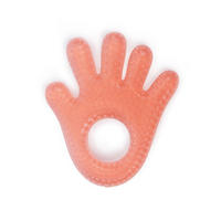 BEISSRING Hand T1204 rot Gefrierfach, Kühlschrank, Zahnungshilfe, Kühlbeißring, 10 x 8 cm - Rot, Kunststoff (8/1cm) - Moni