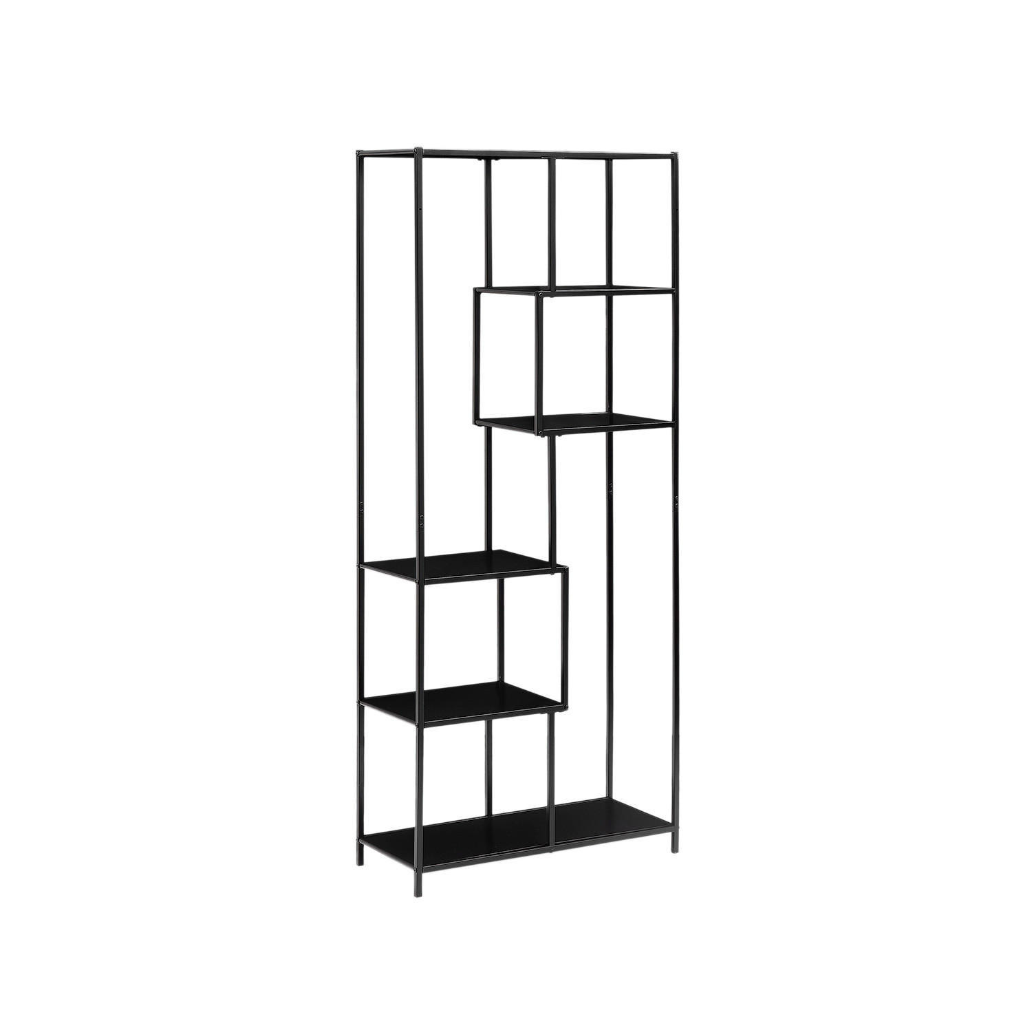 BÜCHERREGAL Ewan Schwarz 77 cm x 185 cm - Schwarz, Metall (77/185/33cm) - Klast Home