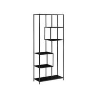 BÜCHERREGAL Ewan Schwarz 77 cm x 185 cm - Schwarz, Metall (77/185/33cm) - Klast Home