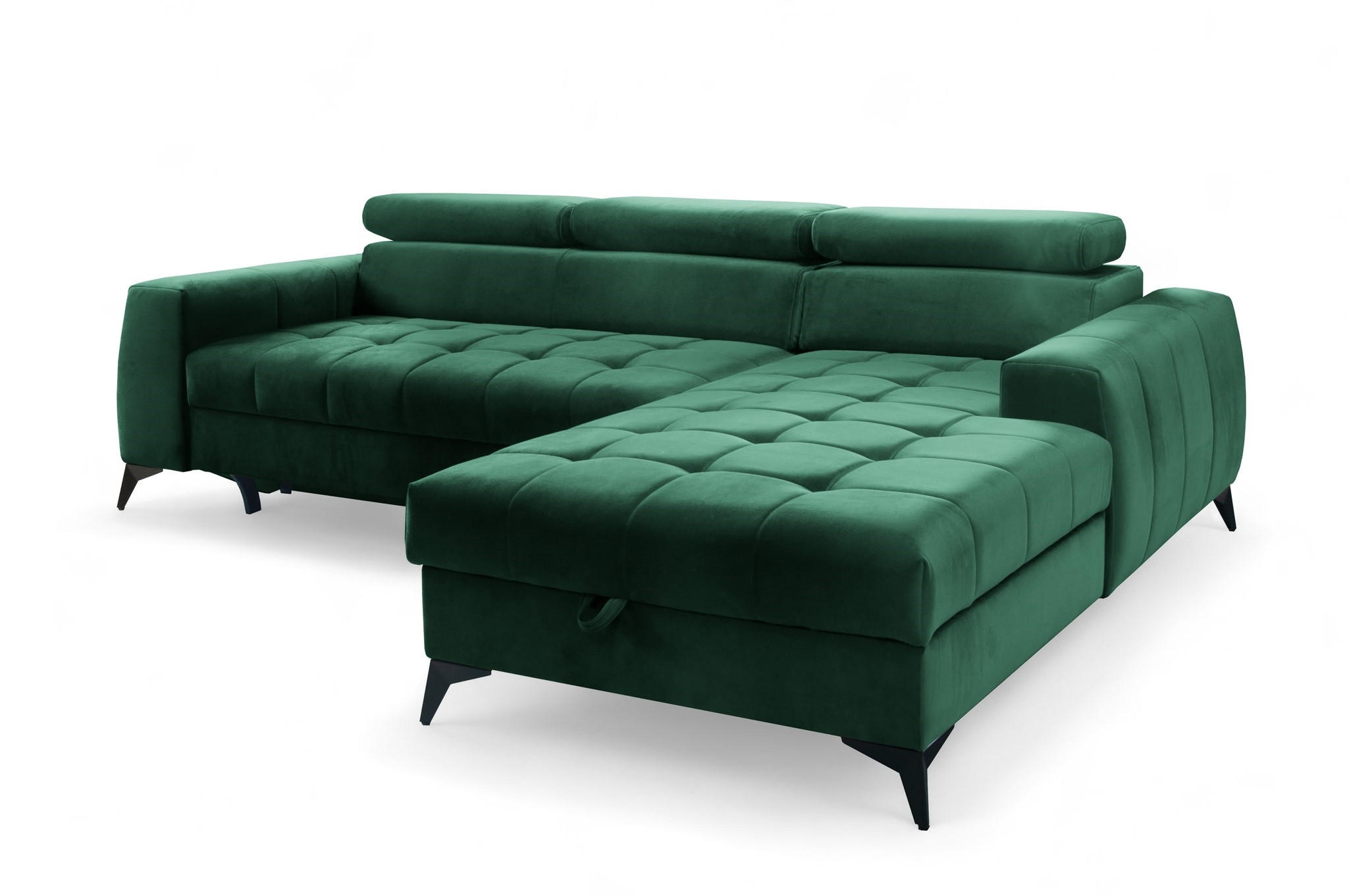 ECKSOFA Agnesa Xs In Salvador - Dunkelgrün, Holzwerkstoff/Textil (260/200cm) - Fun Möbel