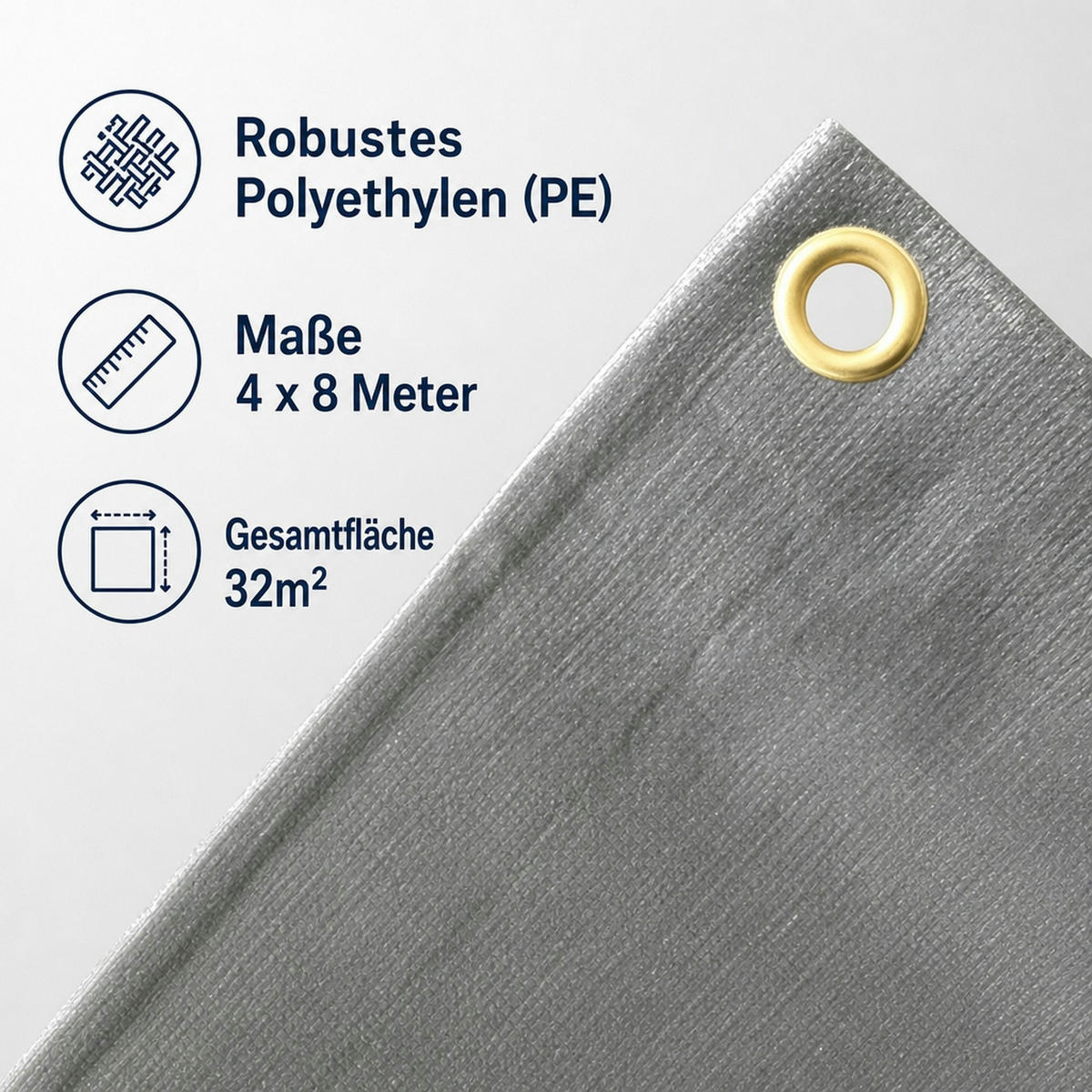 ABDECKPLANE 280 g/m² - Grau, Kunststoff (40/25/25cm) - BONI-SHOP