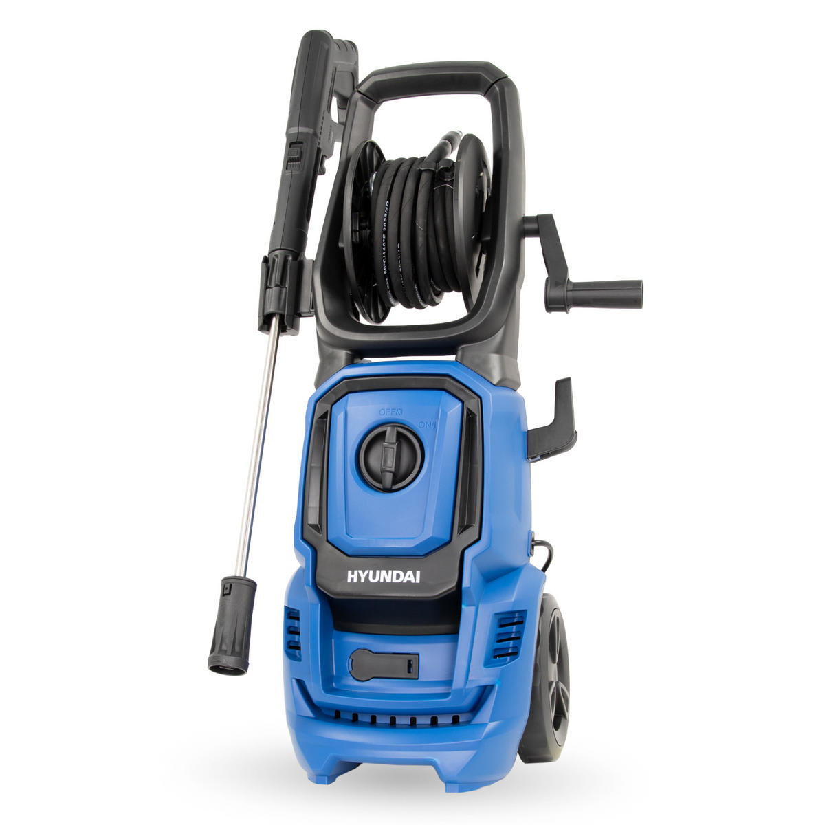 ELEKTRO-HOCHDRUCKREINIGER HPW1800CE (1800W, 140bar, 420 l/h, Schlauchtrommel, Blau) - Blau, Kunststoff (28/76/28cm) - HYUNDAI