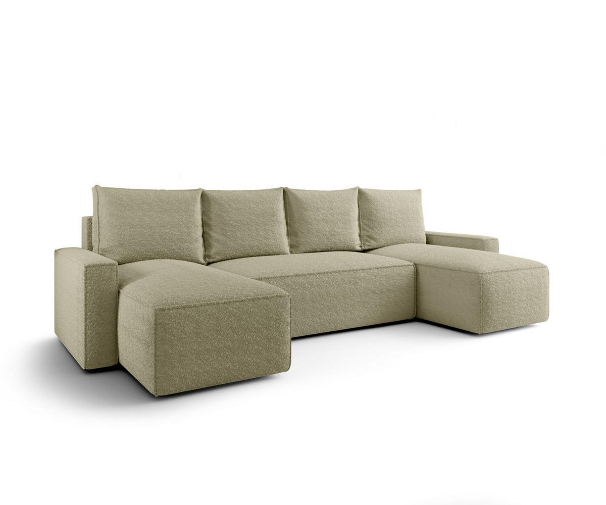 WOHNLANDSCHAFT mit Schlaffunktion SAVIO U Quelle 06 - Beige, Textil (300/75/140cm) - Bedante