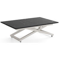 COUCHTISCH Axen höhenverstellbar ausziehbar, Schwarz Marmor Kupfer 120-160/80/38-75 cm - Kaschmir/Braun, Holzwerkstoff/Metall (80/160/75cm) - WFL GROUP