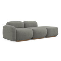 3-SITZER SOFA Rechts Bouclé Stoff Beige - Greige/Beige, Holz/Textil (258/73/95cm) - Makamii