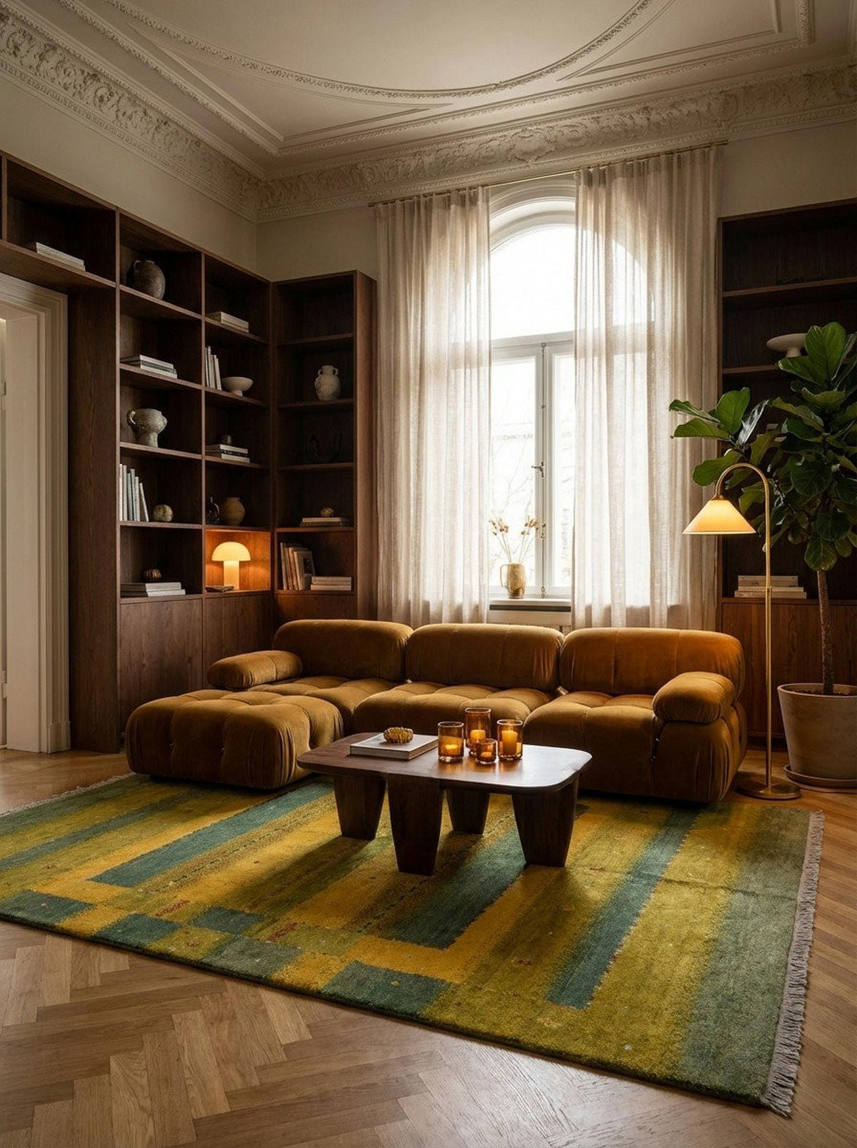 TEPPICH Rizbaf Grün 199/155 cm Schurwolle - Grün, Textil (155/199cm) - Looma