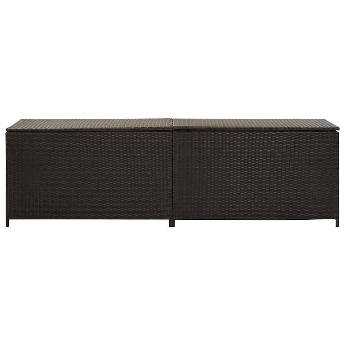 GARTENBOX Poly Rattan 200x50x60 cm Braun - Braun, Kunststoff (200/60/50cm) - furnicato
