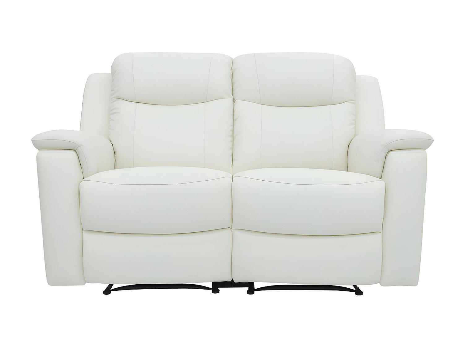 RELAXSOFA - 2 Personen - leder - elfenbeinfarben Evasion - Weiß, Leder (156/100/96cm) - Vente-Unique