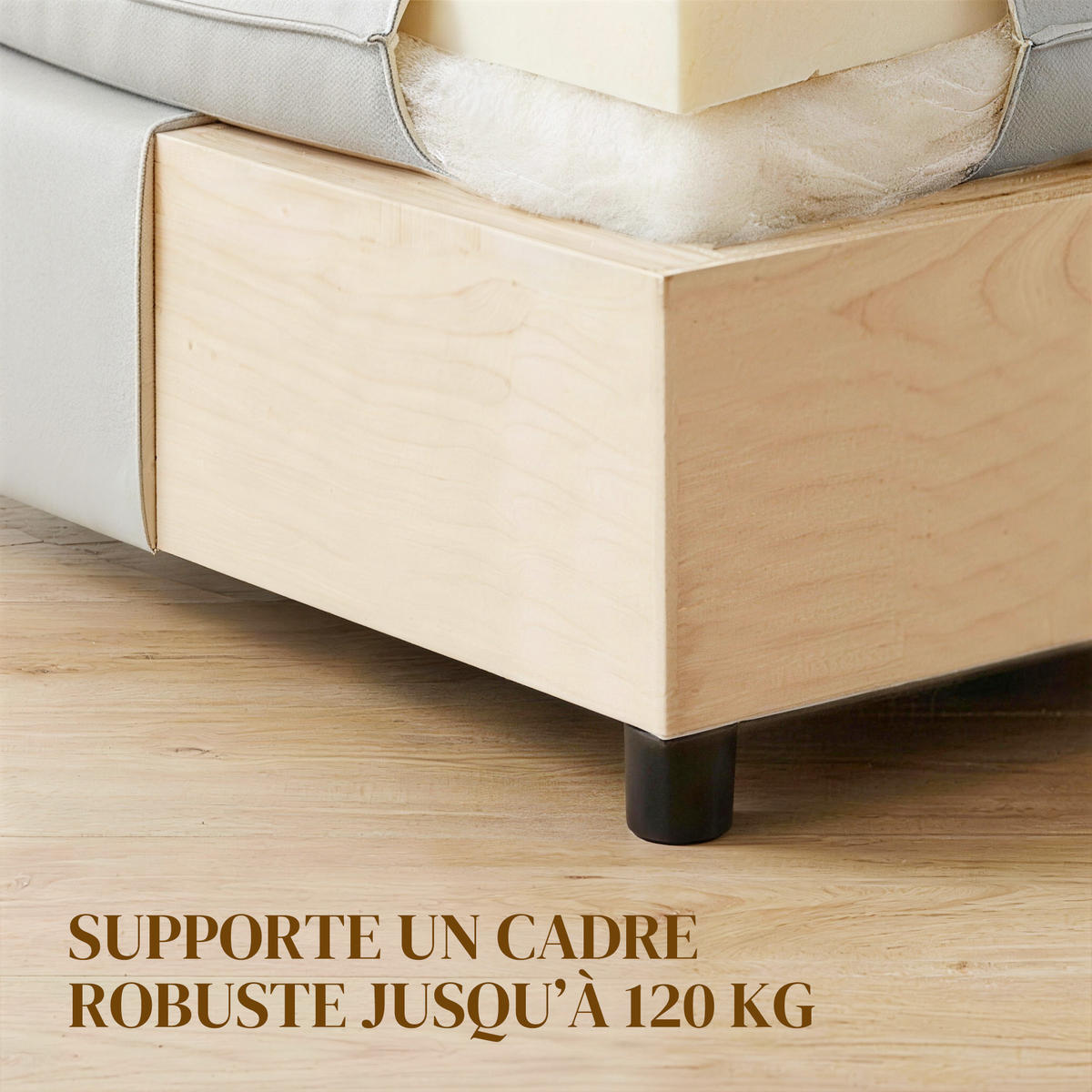 HOCKER DE-16457 große quadratische Sitzfläche Grau - Grau, Holzwerkstoff (75/40/75cm) - ComfortXL