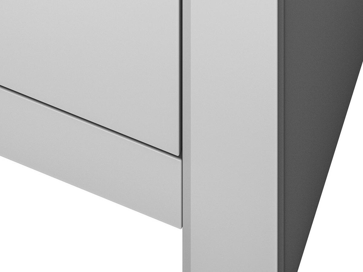 STAURAUMSCHRANK Terni silbergrau 91,5 / 42 / 139cm - Silberfarben/Grau, Holz/Holzwerkstoff (92/139/42cm) - Feldmann-Wohnen