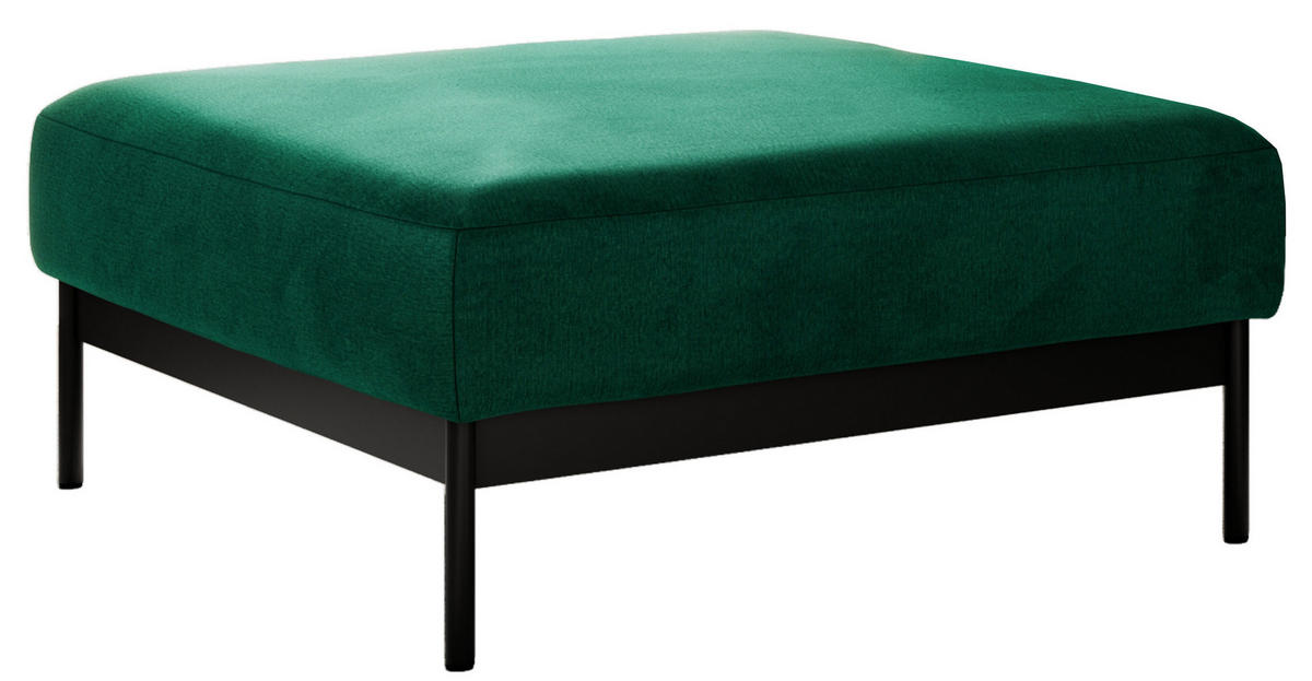 SCHLAFSOFA SALENTO Dunkelgrün Velvet - Dunkelgrün/Schwarz, Textil/Metall (221/82/193cm) - MKS