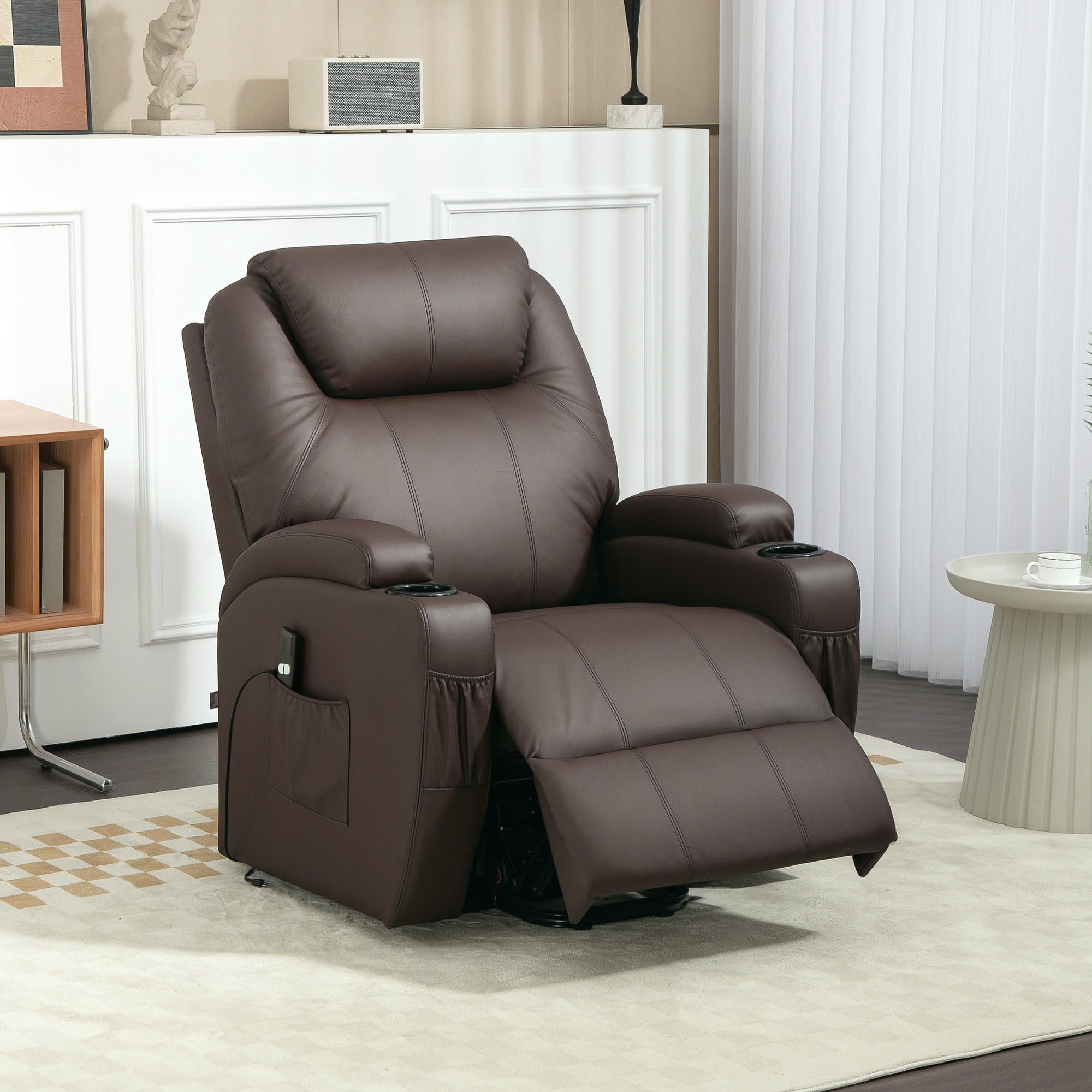 Thumbnail - Homcom Sessel, Braun, Kunststoff, 1-Sitzer, Füllung: Schaumstoff, 92x109x85 cm, Wohnzimmer, Sessel, Polstersessel