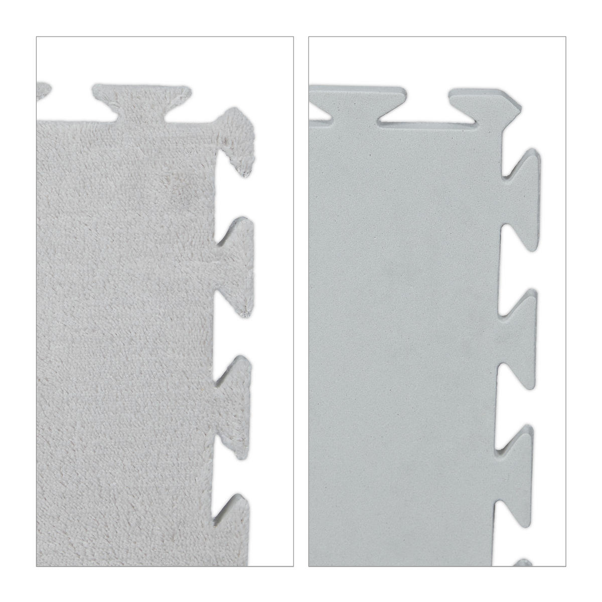 9TLG.PUZZLETEPPICH - Grau, Kunststoff/Textil (30/30cm) - Relaxdays