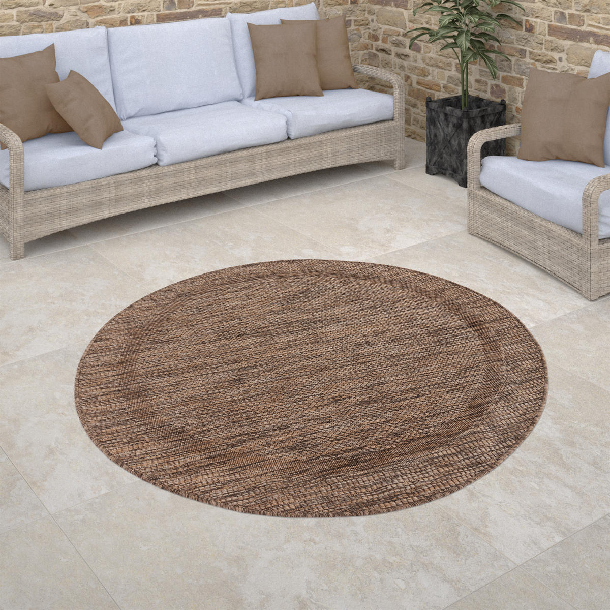 OUTDOORTEPPICH 160/160 cm Roma 272 - Braun, Textil (160/160cm) - Paco Home