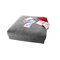 BIG HOCKER MADELINE Grau Cord - Grau, Textil (120/43/120cm) - KAWOLA