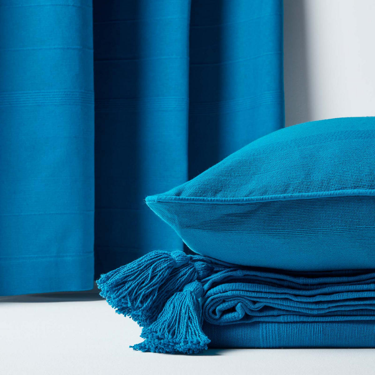 WOHNDECKE Rajput 150/200 cm, 100% Baumwolle - Petrol, Textil (150/200cm) - Homescapes