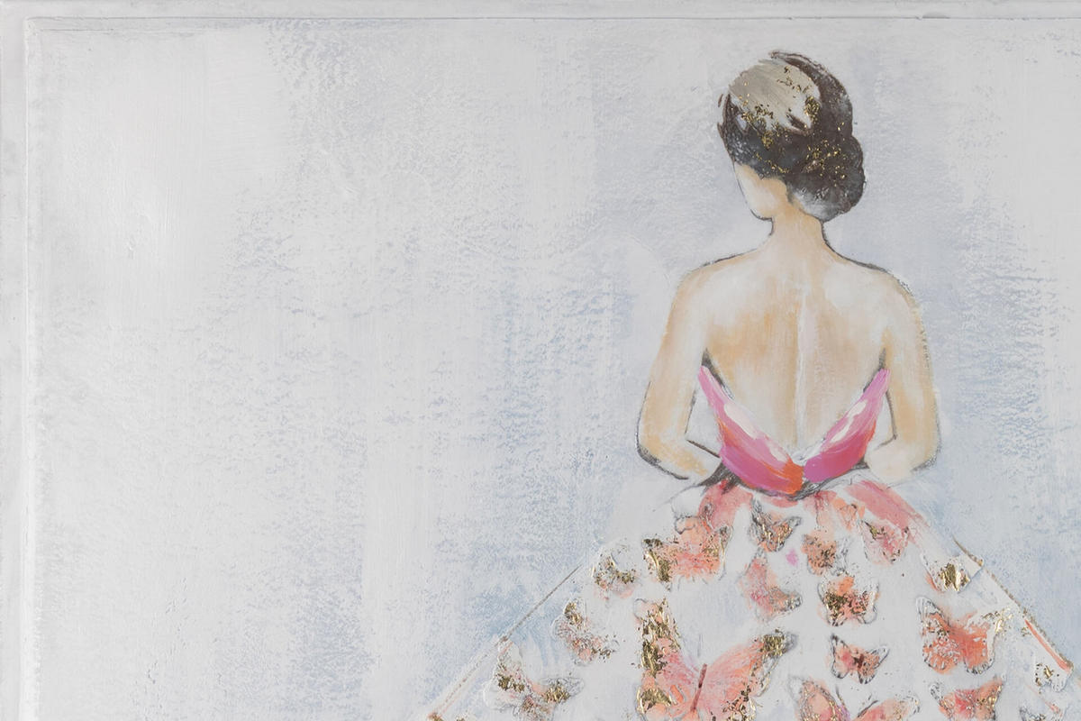 ACRYLBILD HANDGEMALT 80/80 cm - Pink/Grau, Holz/Textil (80/80cm) - KUNSTLOFT