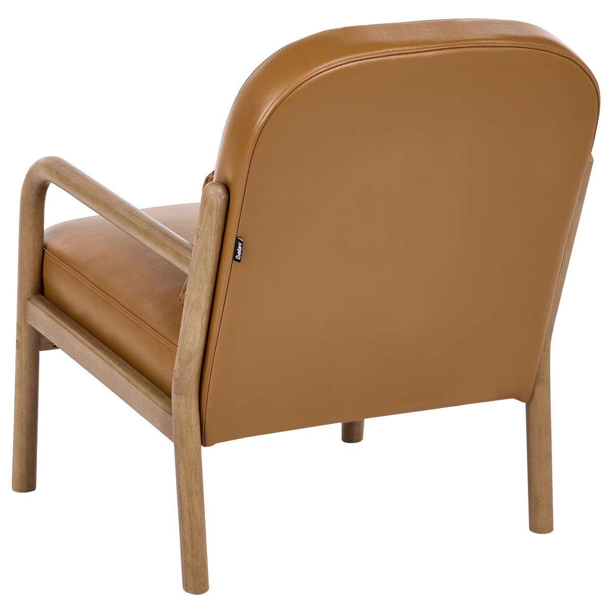 SESSEL Echtleder Goldbraun Selde - Weiß/Braun, Fell (67/82/82cm) - Beliani