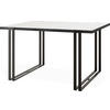 ESSTISCH Marina rechteckig ausziehbar, Marmor Weiß 160-260/90/76 cm - Ecru/Schwarz, Holzwerkstoff/Metall (160/90/76cm) - WFL GROUP