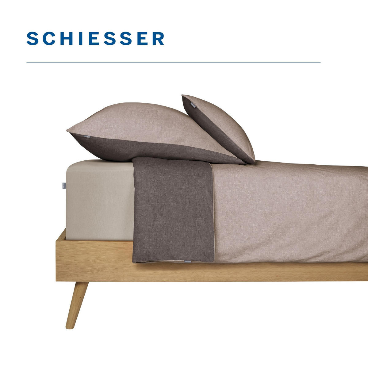 BETTWÄSCHESET Doubleface Renforcé 2-teilig 135x200 cm Taupe-Dunkelgrau - Dunkelgrau, Textil (135/200cm) - SCHIESSER