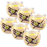 DUFTKERZEN Glas 6er-Pack Vanille - Creme, Naturmaterialien (7/6cm)