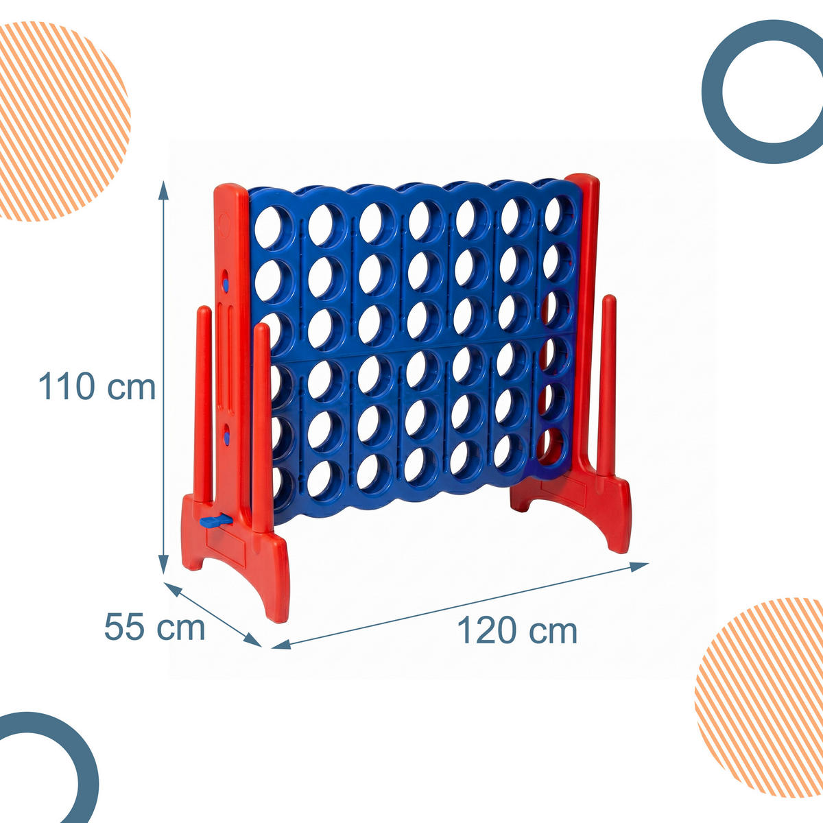 4 v rade - viacfarebná, plast (120/55cm) - Relaxdays