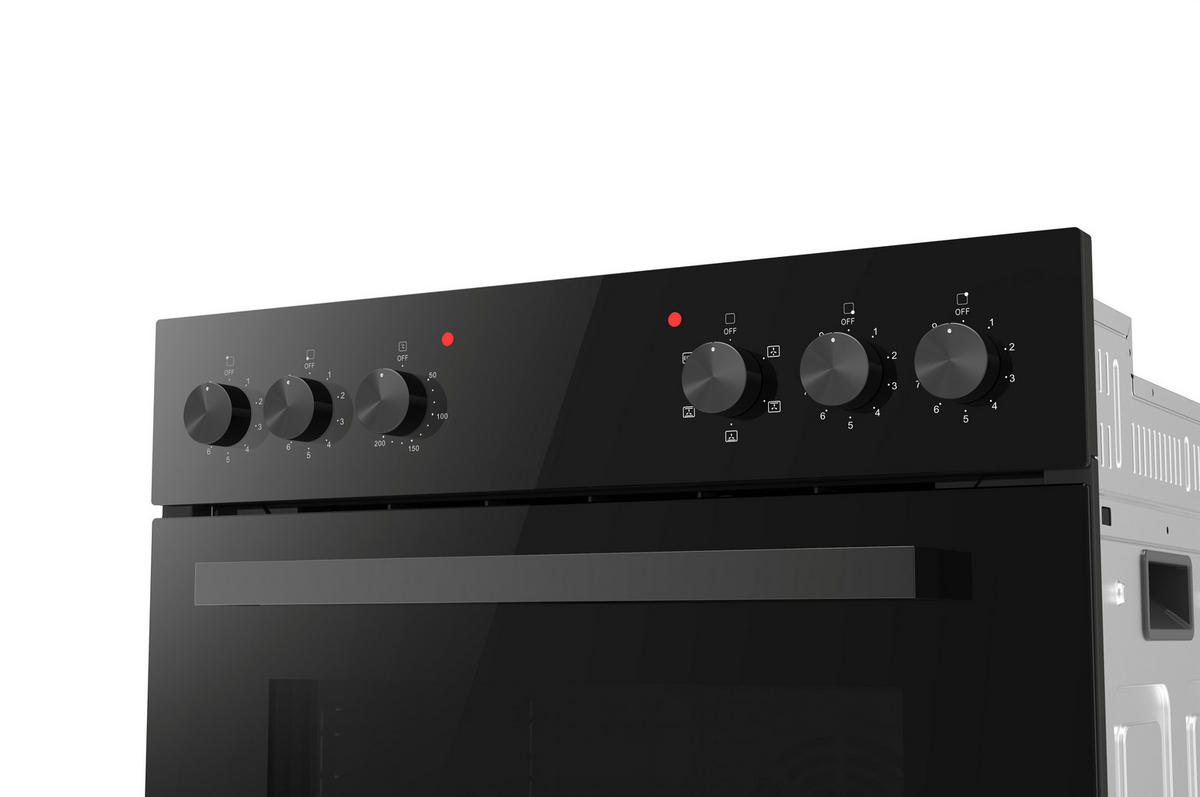 EINBAUHERDSET SOEHE5EB mit Glaskeramikkochfeld schwarz - Schwarz Hochglanz, Glas (62.5/64.7/57.6cm) - PKM