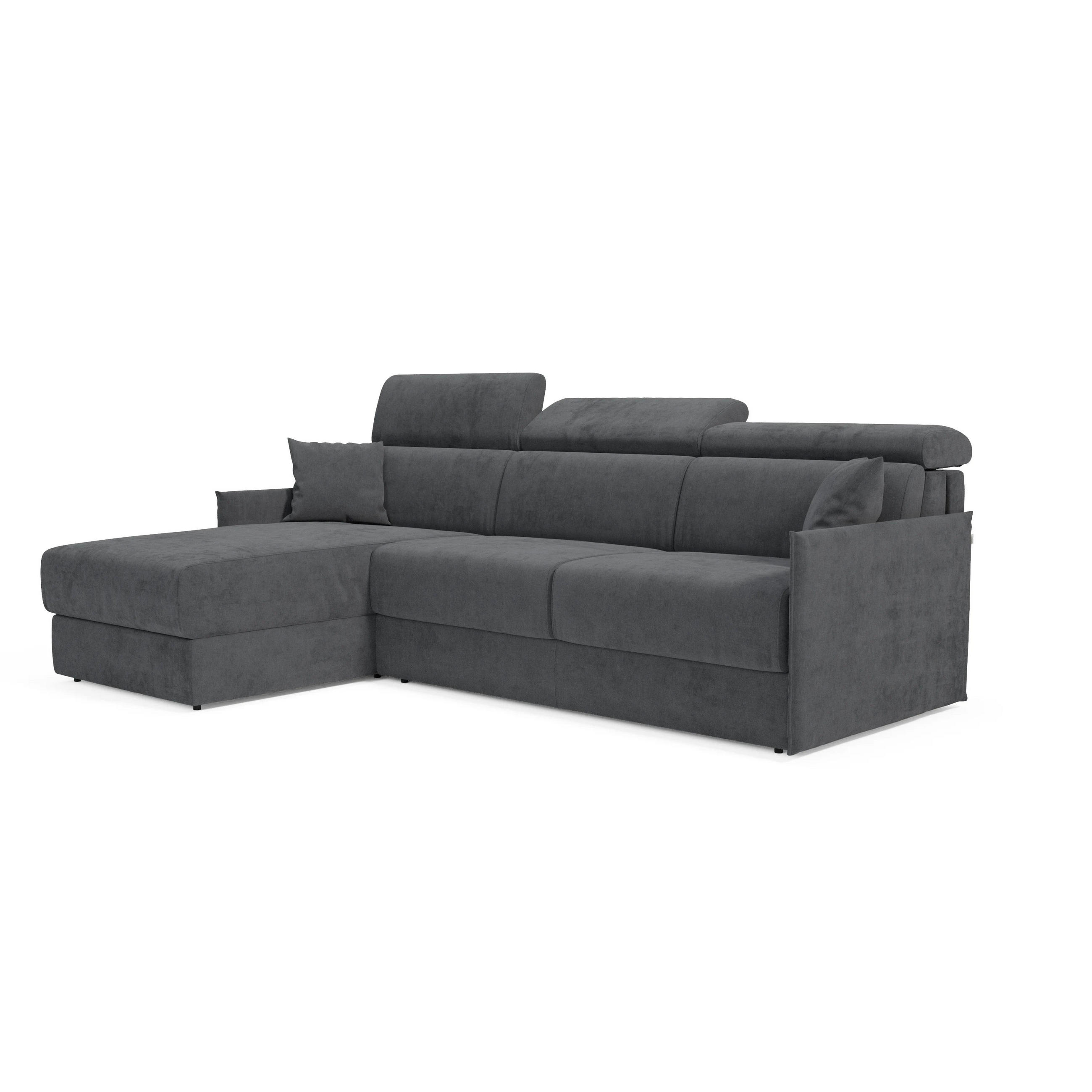 ECKSOFA Miryam - Anthrazit, Metall (272/98cm) - Divani.store