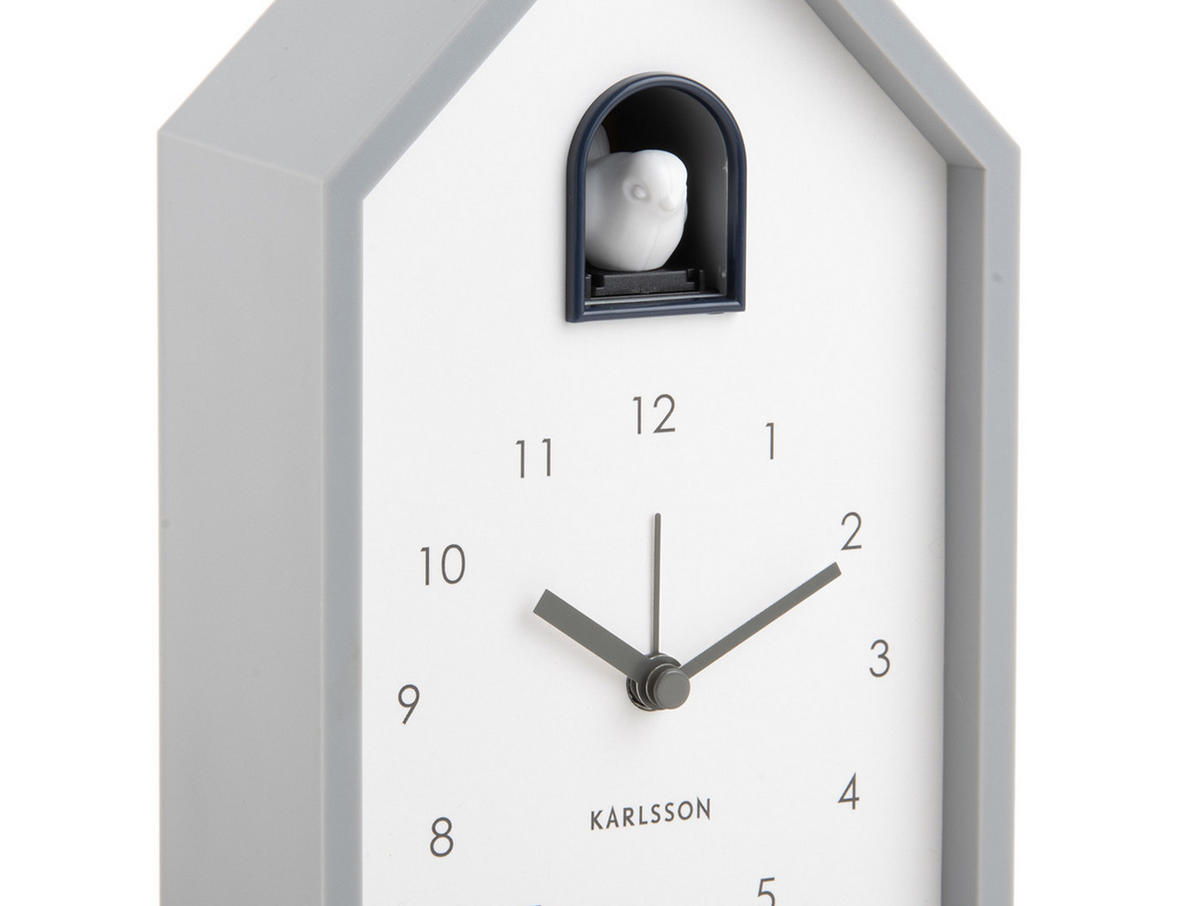 WECKER Modern Cuckoo 12/12/20 cm - Grau, Kunststoff (12/20/12cm) - Karlsson