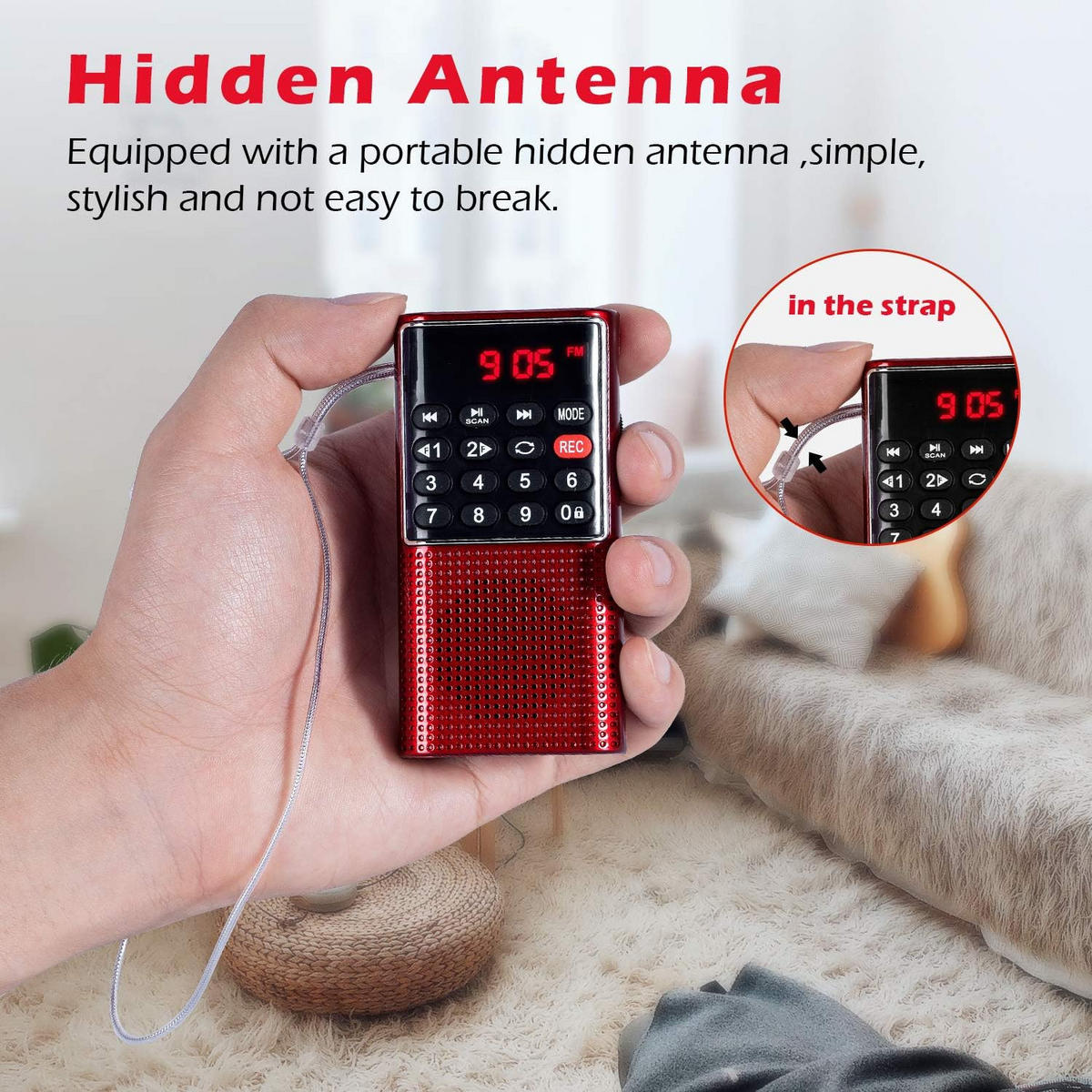 RADIO – Aufnahmefunktion – Rot - Rot, Kunststoff (10/6.1/2.54cm) - DCA