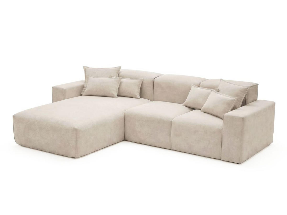 ECKSOFA Leni Beige Links - Beige, Holz/Textil (265/180cm) - Graingold