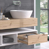 WASCHBECKENUNTERSCHRANK Henri Weiß 100 x 15 cm mit Schublade - Weiß/Eiche Artisan, Holzwerkstoff (100/15/40cm) - Vicco