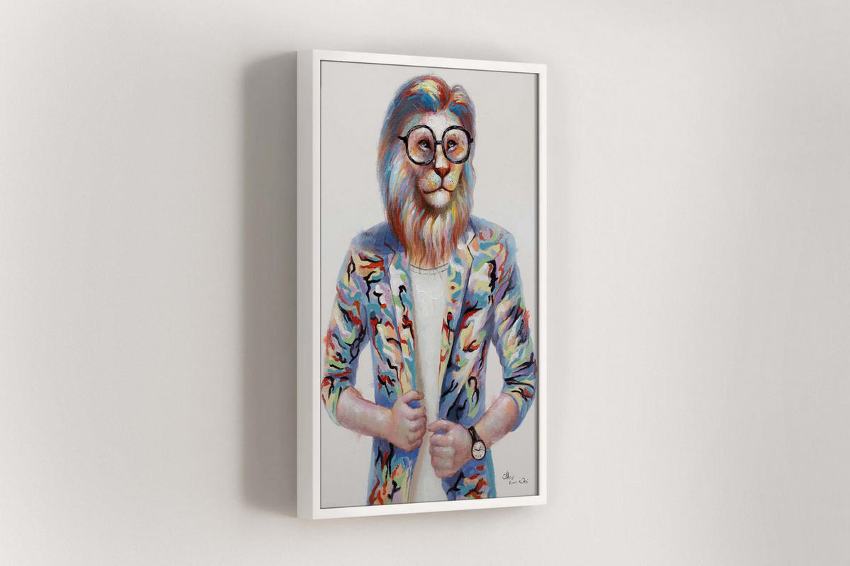 OLEJOMALBA 60/90 cm, Zvířata - různobarevná, dřevo/textil (60/90cm) - KUNSTLOFT