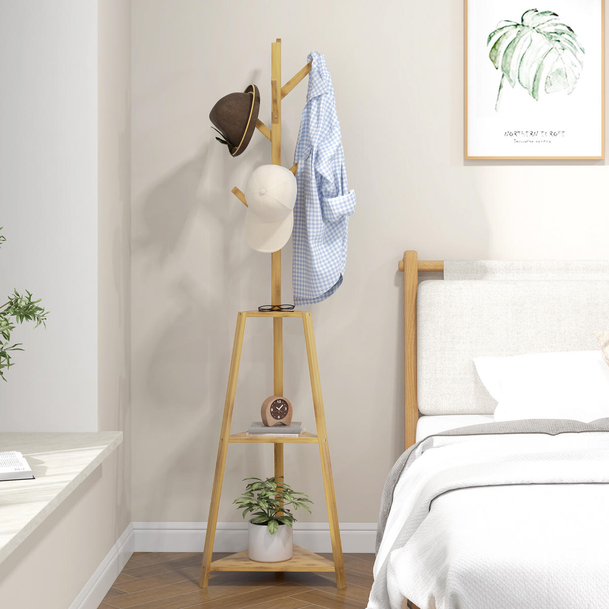 GARDEROBENSTÄNDER Naturfarben 46/46/175 cm - Naturfarben, Holz (46/175/46cm) - PANGIVO