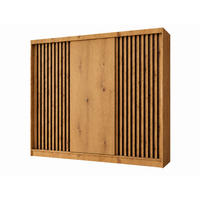KLEIDERSCHRANK Lumil 240 cm Artisan Griffe silber - Eiche Artisan, Holzwerkstoff (240/216/61cm) - KS Home Concept