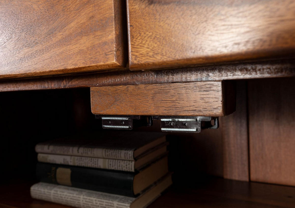 KOMMODE Sheesham 100x37x111 walnuss gewachst TORONTO #238 - Walnussfarben, Holzwerkstoff (100/111/37cm) - Massivmoebel24