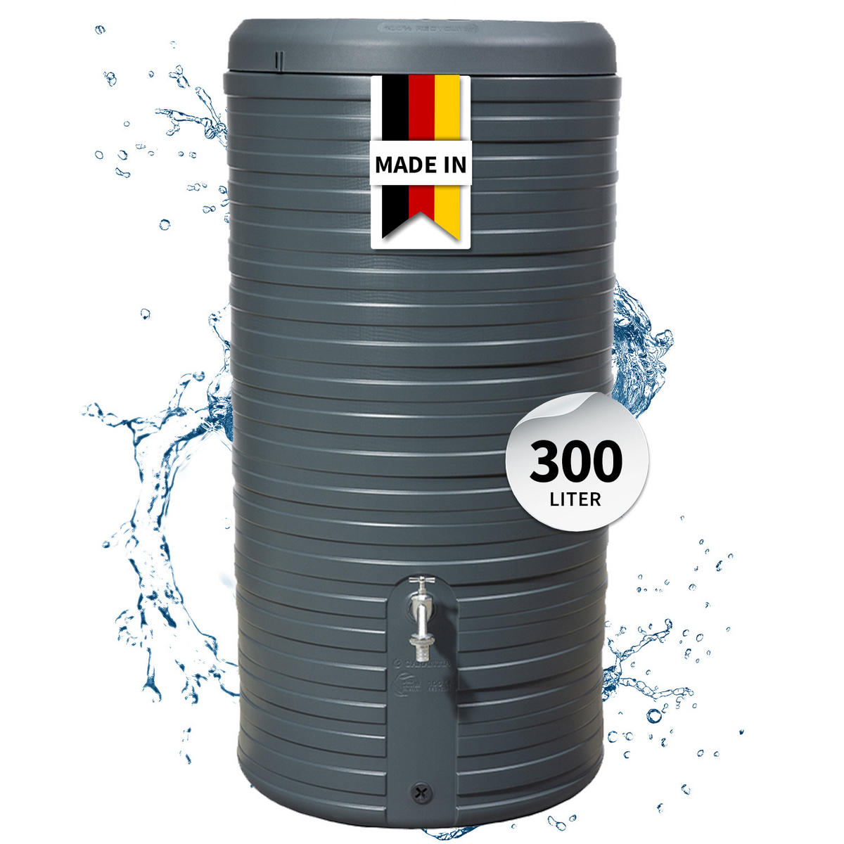 2IN1 Regentonne 300 L, graphite grey inkl. Pflanzschale - Graphitfarben, Kunststoff (59/118/59cm) - GARANTIA