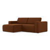 ECKSOFA Links Samt Stoff Orange - Rot/Terracotta, Kunststoff/Textil (167/224cm) - Makamii