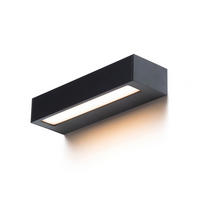 WANDLEUCHTE ASTER 25 schwarz milchfarbenes Acryl 12 W IP65 - Schwarz, Glas (7.6/25/4.6cm)