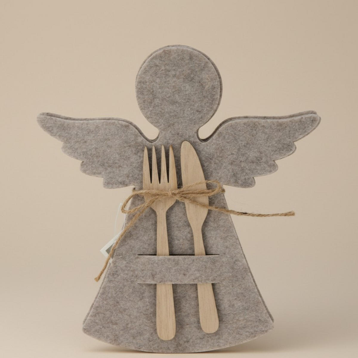 BESTECKTASCHE Filz Engel 22/20 cm - Beige, Textil (20/1/22cm) - Home Styling Collection