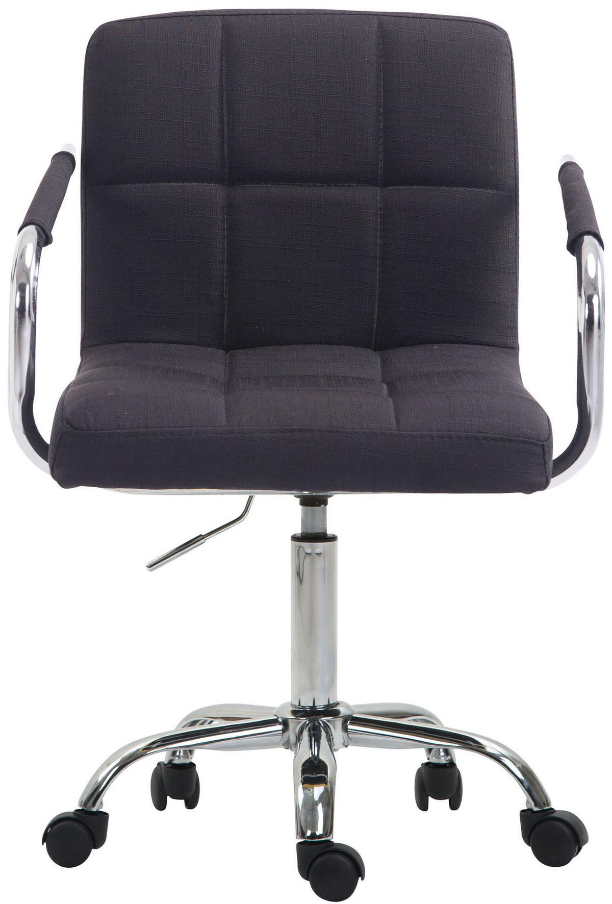BÜROSTUHL Luca, Stoff Schwarz - Schwarz, Textil/Metall (52/88/44cm) - TPFLiving