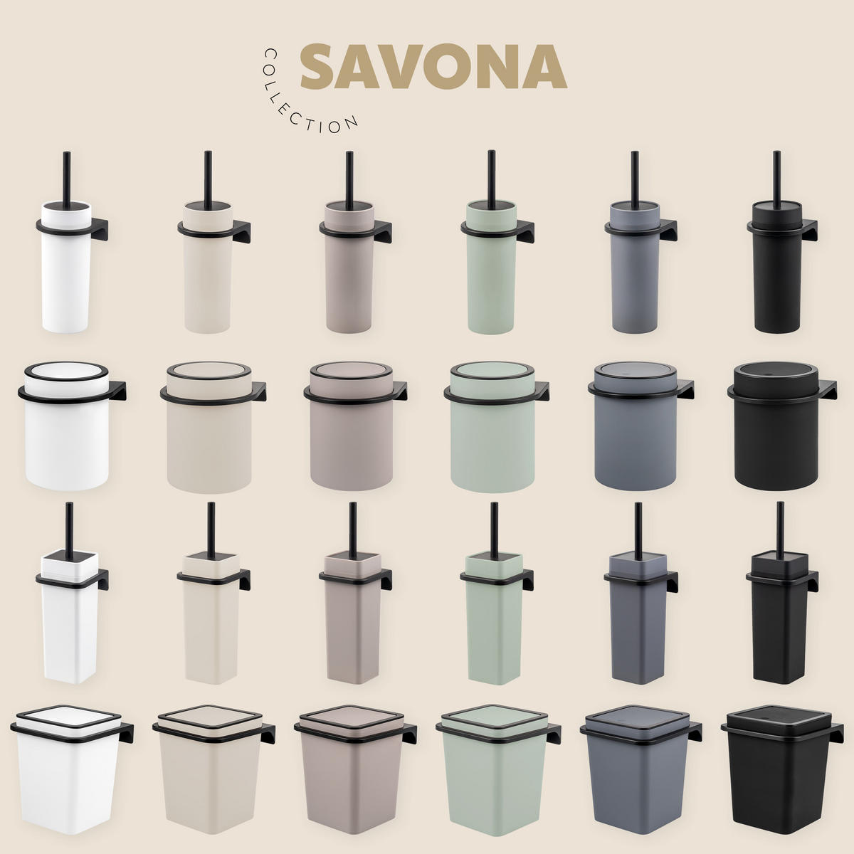 WC-GARNITUR SAVONA, taupe, Kunststoff - Taupe, Kunststoff (12/36.5/13cm) - bremermann