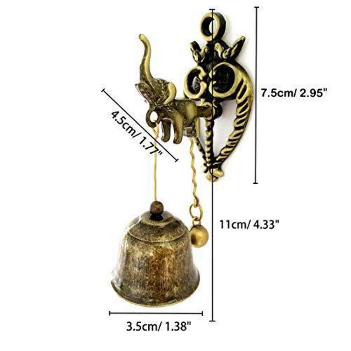 TÜRKLINGEL Elefant Metall Retro 10,9 cm - Bronzefarben, Metall (10.9/4.1/11cm)